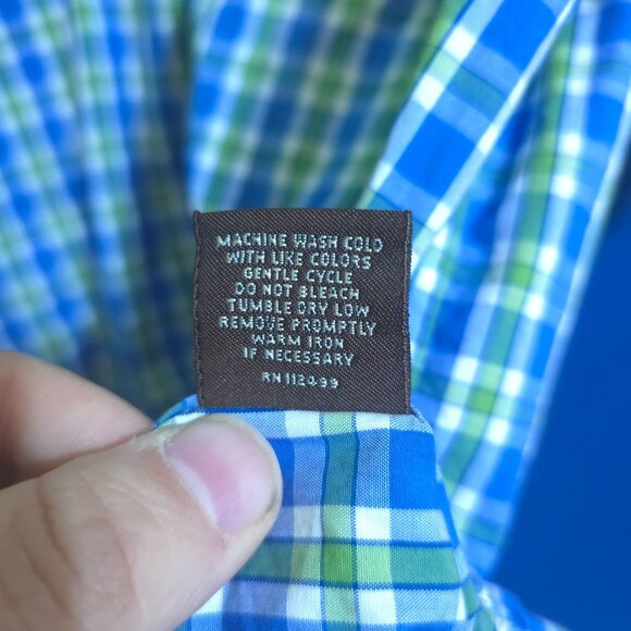 Tailorbyrd Large Tall Blue Green Plaid Short Sleeve Button Down Shirt Mens - Picture 4 of 8